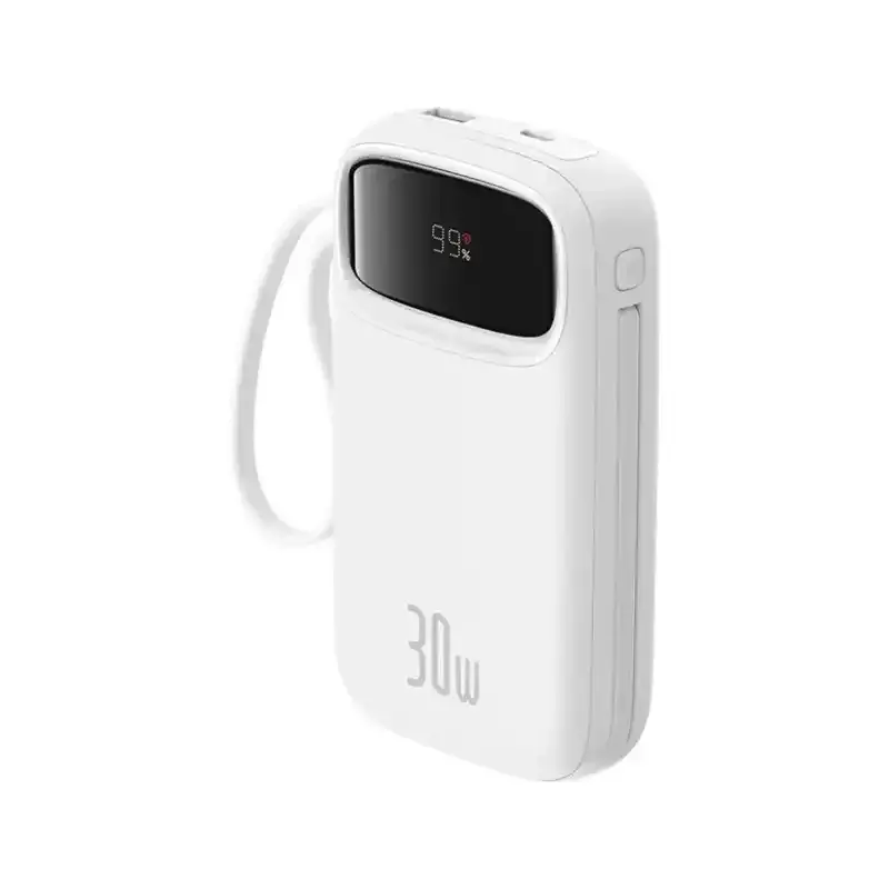 پاوربانک باسئوس Qpow2 DualCable-30w با ظرفیت 20000 میلی‌آمپر ساعت